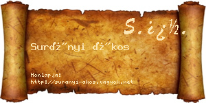 Surányi Ákos névjegykártya